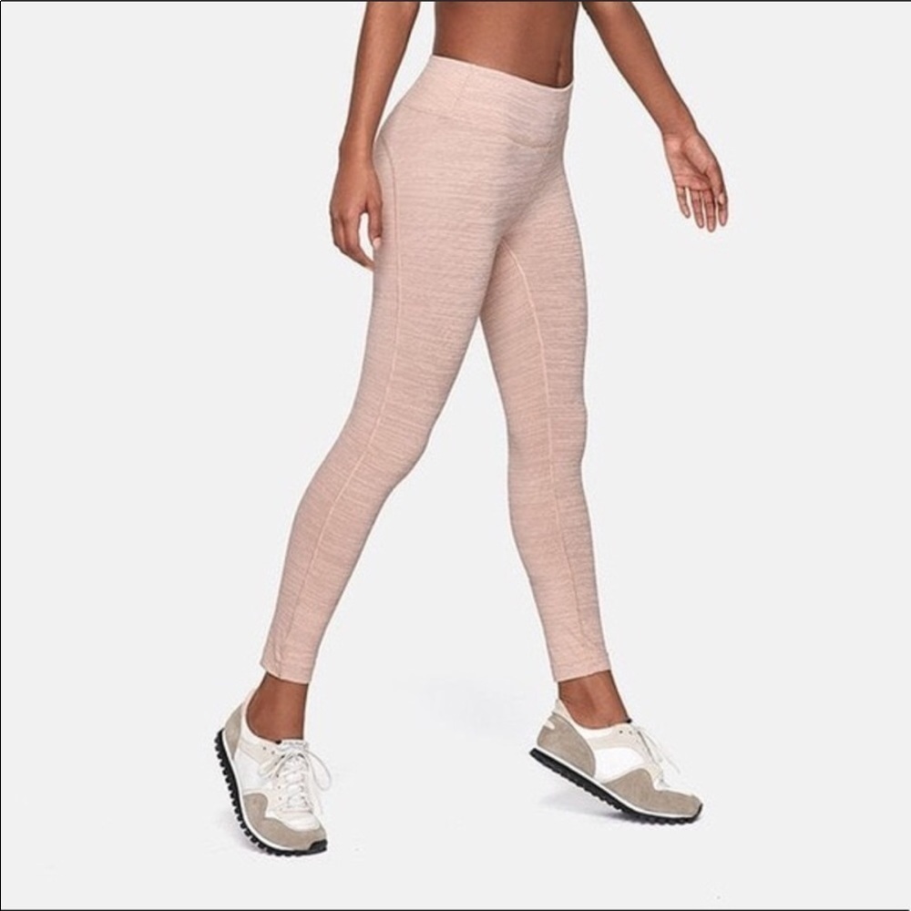 CLEARANCE OUTDOOR VOICES LEGGINGS PINK GRAY MARLED STRIPED SIZE LARGE